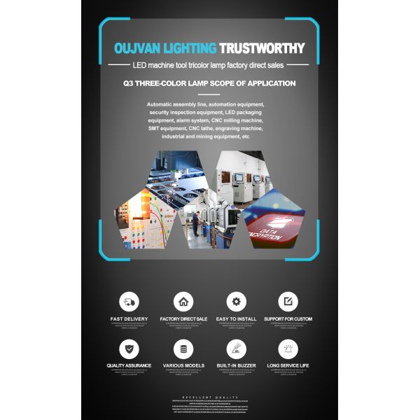 Lámpara de torre de señal de máquina CNC, indicador de 3 colores, luz de torre de alarma de advertencia