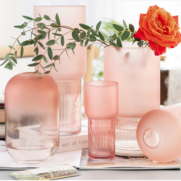 Элегантный прозрачный стеклянный ваза декор современный домашний офис свадебный цветочник