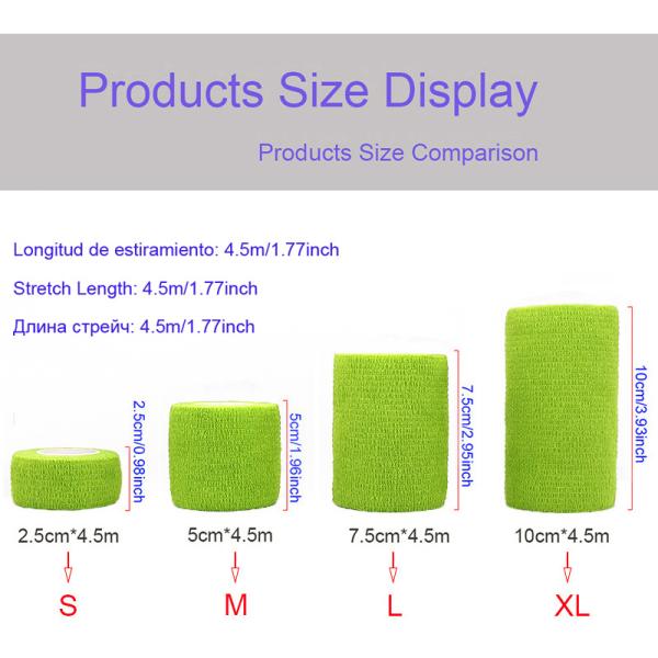 Colorful Sport Athletic Elastic Bandage Self Adhesive Wrap Tape Ankle Knee Arthrosis Cheap child pet cohesive bandage tape