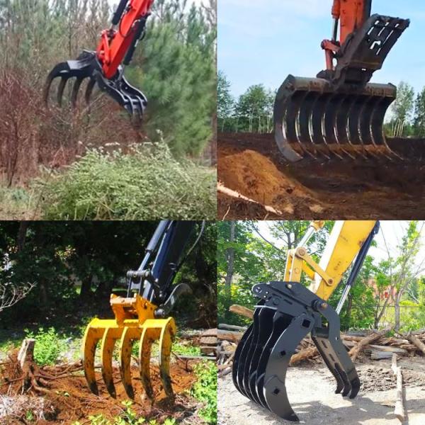 13 Ton Excavator Stick Rake For Land Clearing Site Preparation