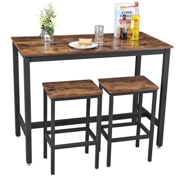Wooden Bar Table and Stools, Bar Set for Sale, Bar Table and Chairs, Kitchen Furniture, LBT15X