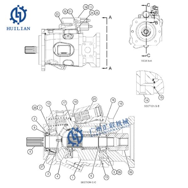pompe rotative 4211060 3976900 4310301 1972850 4230079 excavateur 308E E308E2 E308E2SR ROTATING GP-PUMP 4557978 pièces de pompe hydraulique pour excavateur 427F2 428F2 434F2