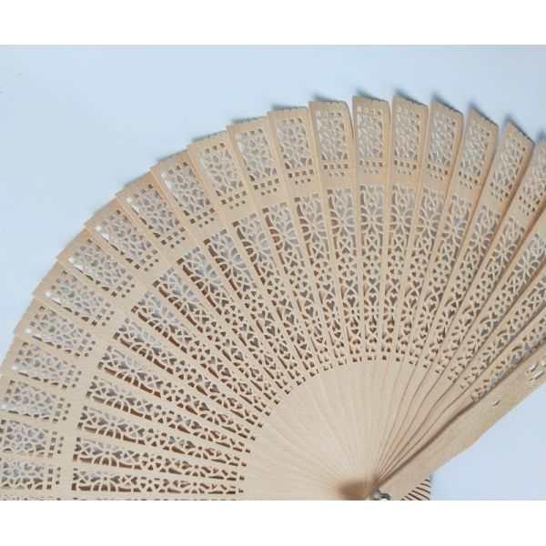 [i Am Your Fans] in Stock for Promotion and Wedding Fan Gift Favor Sunflower Hollow Out Through-Carved Wooden Hand Fan