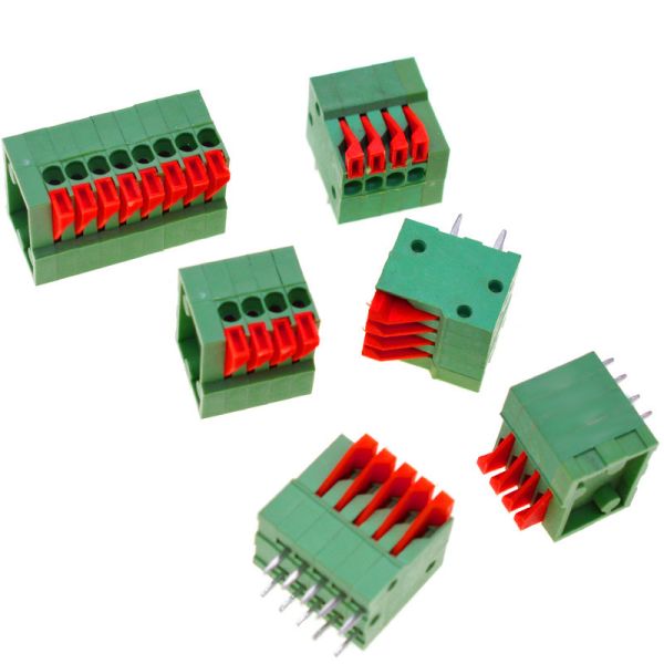 KF141V/R spring type screw free terminal block 2.54mm spacing spring splicing terminal connector