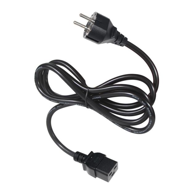 EU CEE7/7 3ピン電源コード、ストリップワイヤー付き 220-240V