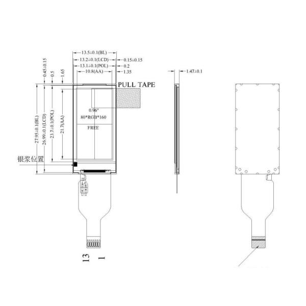 0.96 Inch 80x160 SPI Interface TFT LCD Display Module Small IPS LCD Display