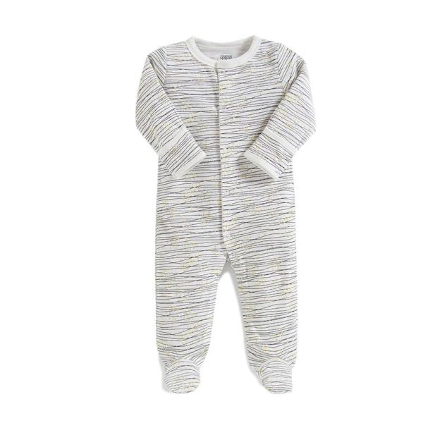 In stock Fold Hand and Snap Feet Design 100% Cotton Baby Romper Jumpsuit Baby Onesie Pajama