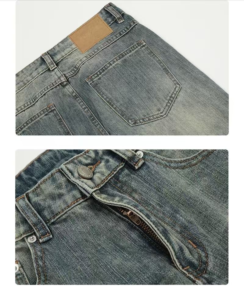 Relaxed fit casual denim trousers crafted from durable cotton blend fabric ensuring comfort and style for casual daily