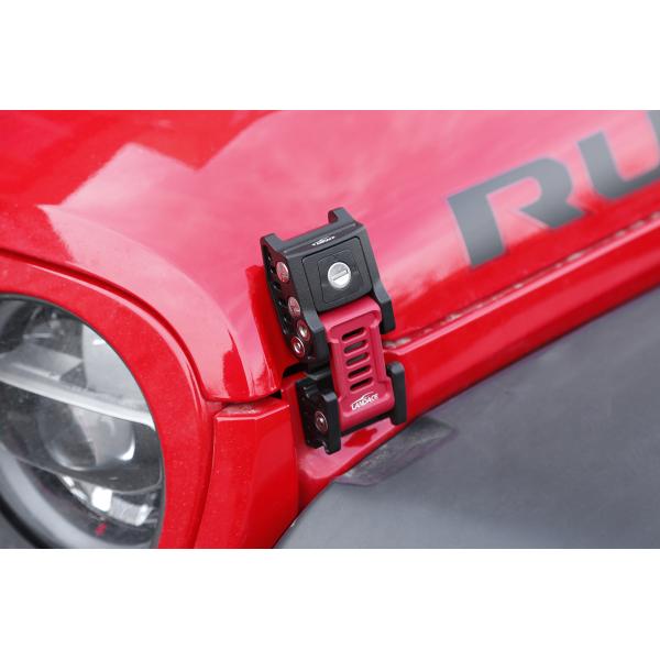 Wrangler JK JL Red Black Latch Locking Hood Catch Latches Kit with 440*240*80mm Size