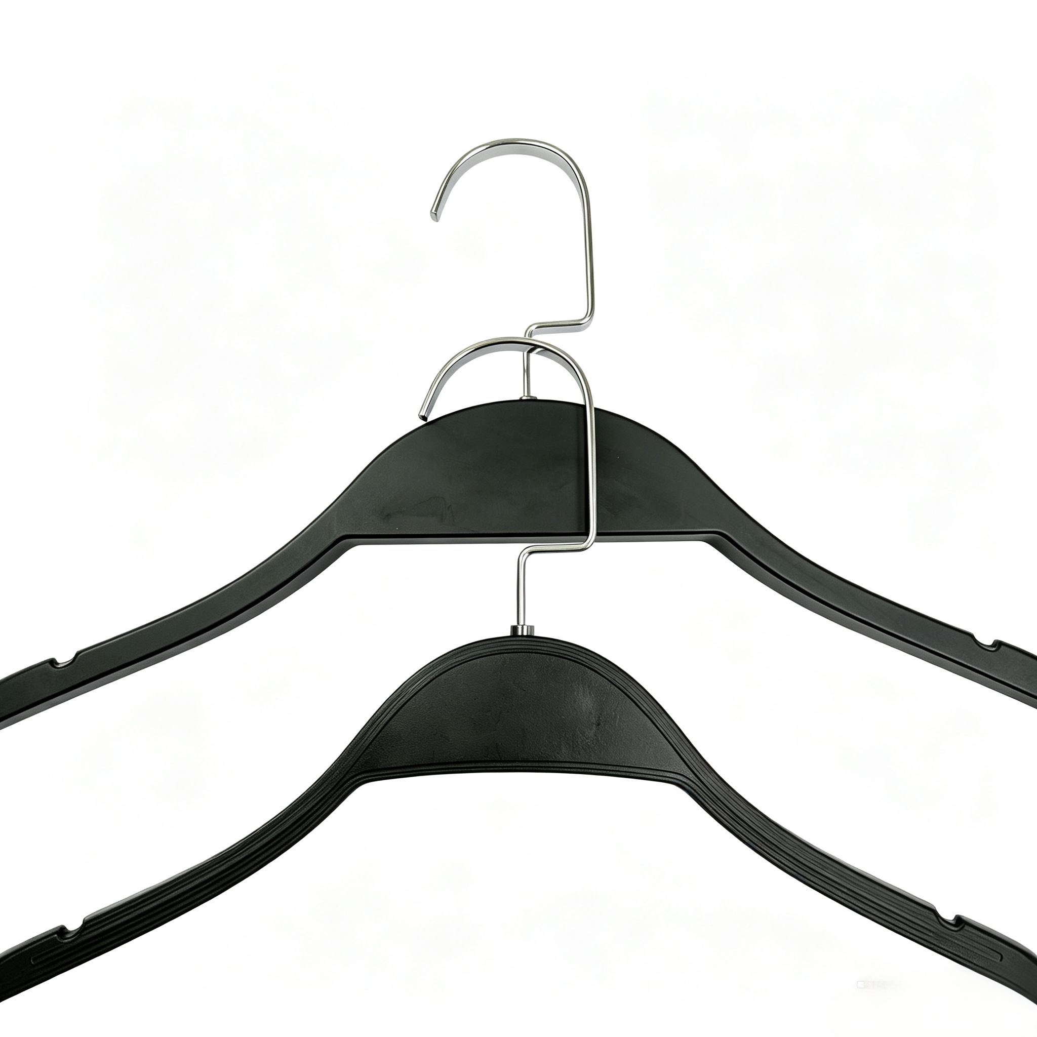 Thickened wear-resistant plastic clothes hanger with 53cm length for men's clothing store displays