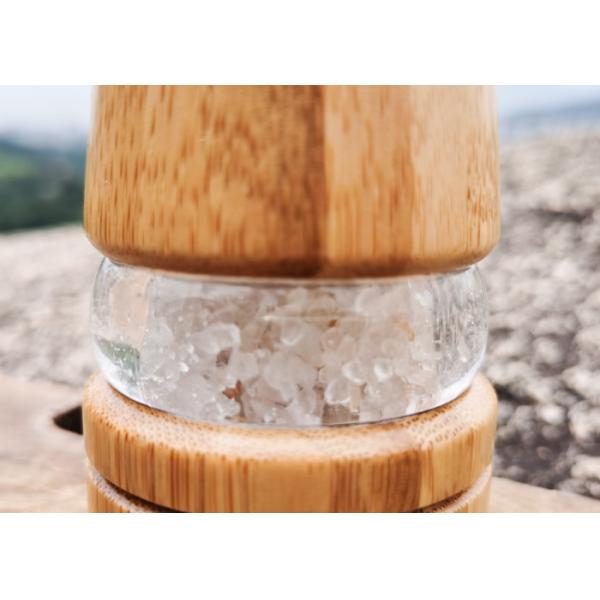 Grand moulin à sel et poivre en bois avec broyeur en céramique et acrylique pour le broyage parfait 223g/pc