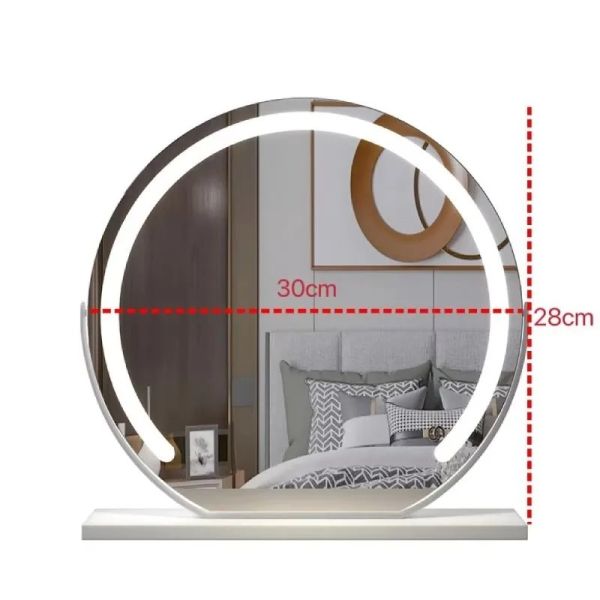 15X Magnification Smart Touch Dimmable 3 Modes 360° Rotation LED Round Makeup Vanity Mirror with Lights Mirror(WH-MR-79)