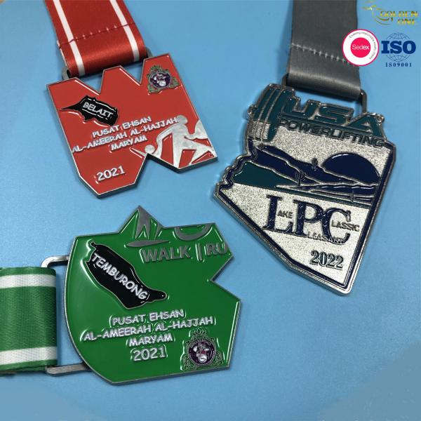 3D Custom Wrestling Medals , Karate Engraved Sports Medals With Ribbon