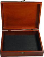 Wooden Treasure Box with Brass Latch (Redwood Finish)