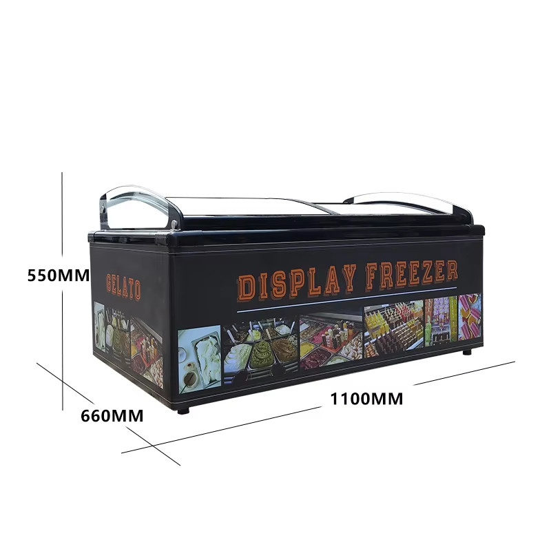 Commercial Kitchen Equipment Ice Cream Countertop Display Desktop Showcase Ice Cream Freezer