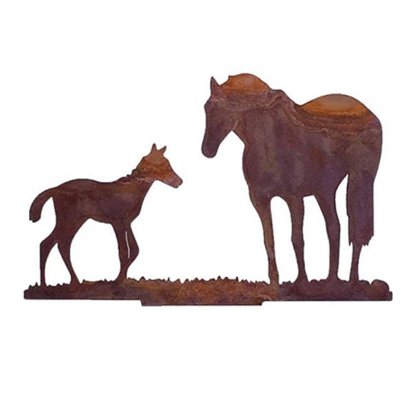 Horse Shape Cutting Garden Metal Ornaments High Durability Rust Resistant