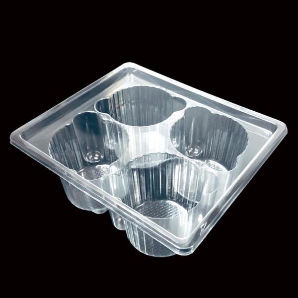 Custom Size Clear Plastic Cupcake Holder Box with Finger Grip Blister Tray