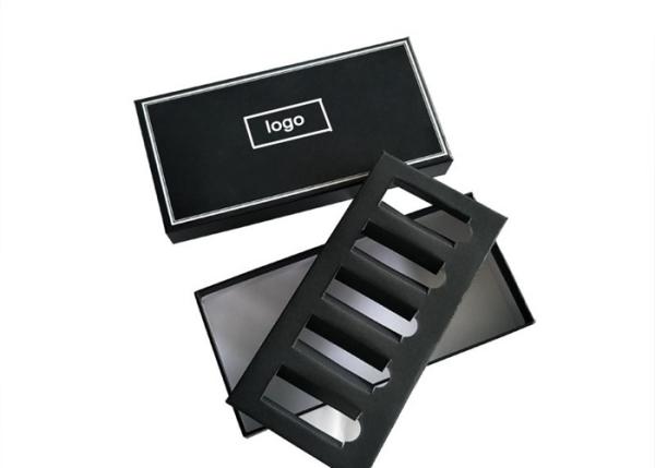 Matte Lamination Flat Pack Gift Boxes Black Cardboard Perfume Packaging With Insert