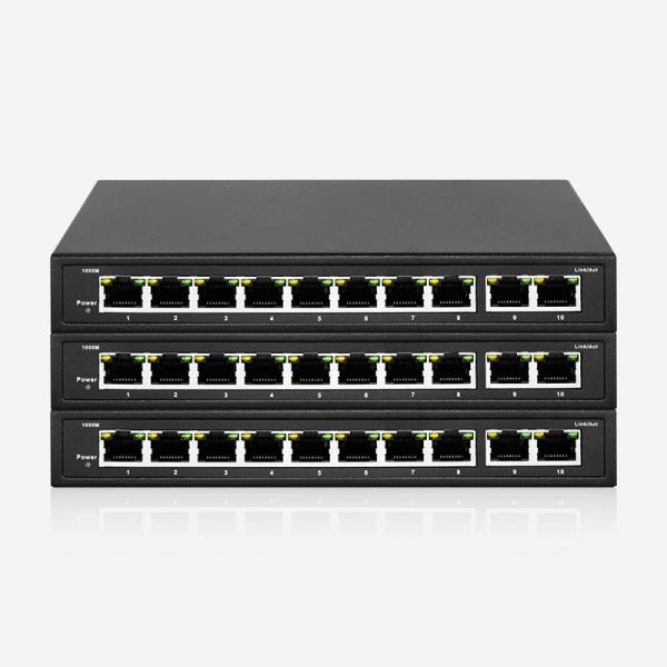10 portas RJ45 Gigabit Ethernet Switch não gerenciado com 12V / 1A DC