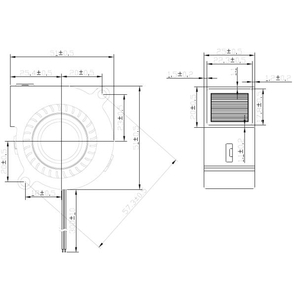 Dustproof Ip68 Electronics Brushless Dc Fan 51mm X 51mm X 25mm Dish Washer Cooling