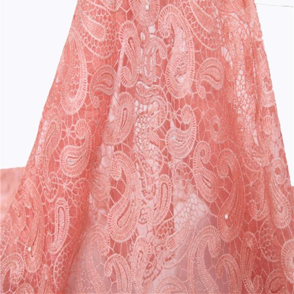 F50280 51-52 embroidery net french lace with beads and rhinestones lace for wedding dress