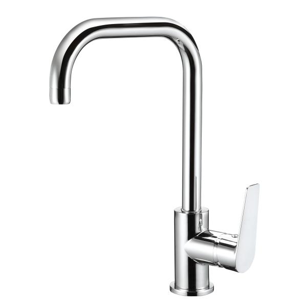 Chrome Single Lever Kitchen Mixer Tap 360 Degree Rotating Kitchen Faucet