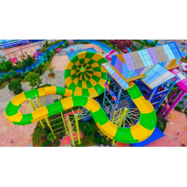Big Speaker Shaped Swimming Pool Slide Dia 18 Meter For Amusement Park