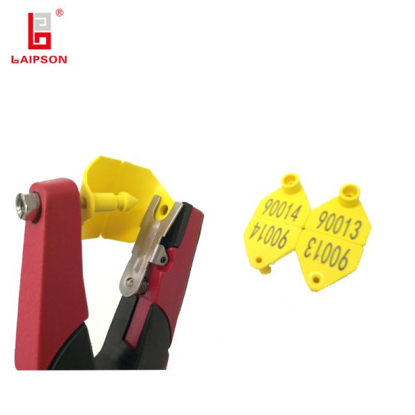 etiqueta de oído animal resistente ULTRAVIOLETA doble de los 35MM para la gestión de la identificación de las cabras de la alpaca