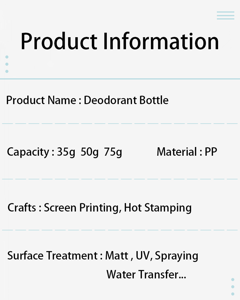 Wholesale Customized 35g 50g 75g Plastic PP Empty Deodorant Stick Tube with Twist-Up Design