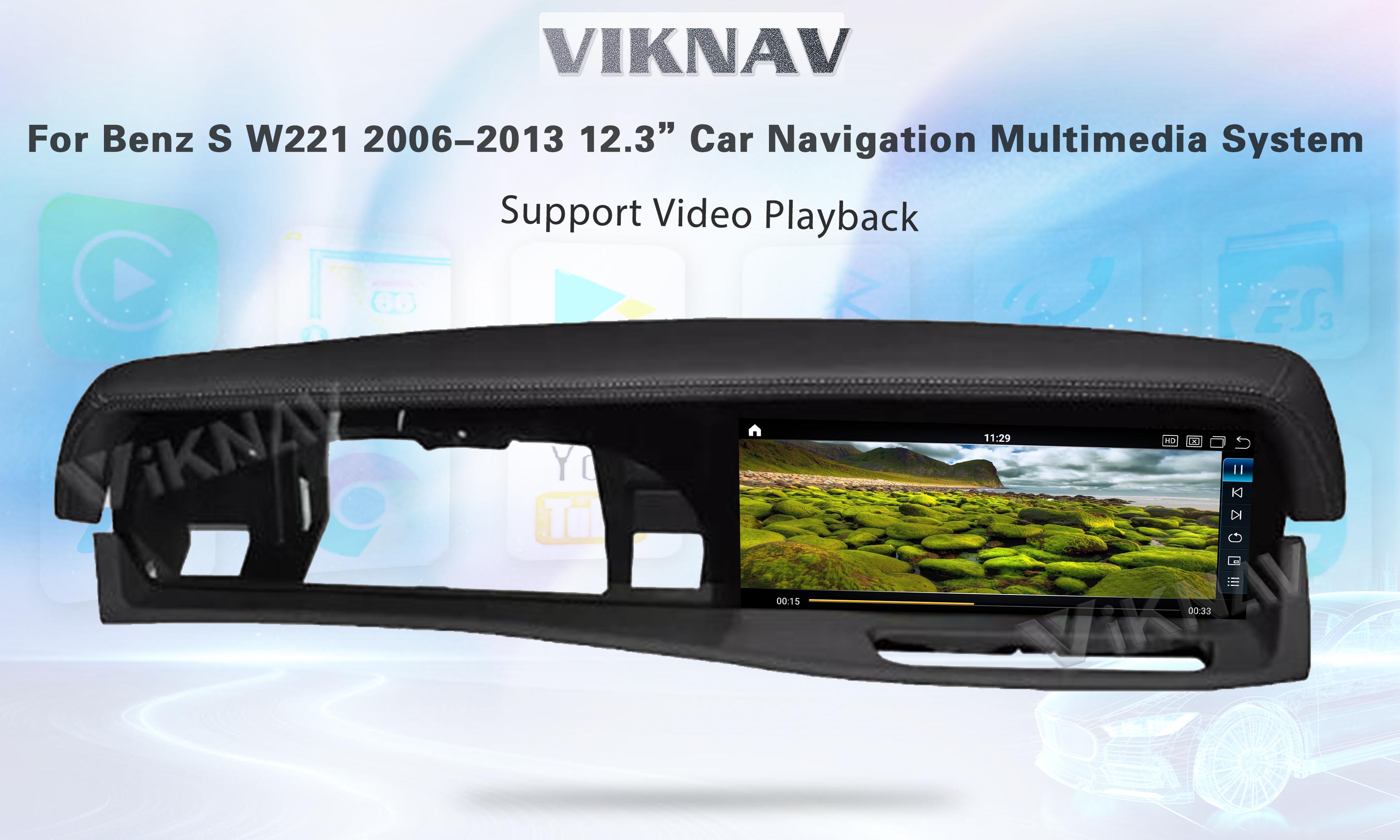 12.3 дюймовый Mercedes Android Screen Слуховой аппарат Сенсорный экран для Benz S Class 2006-2013