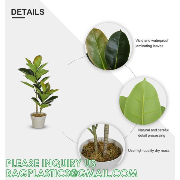 1.3m Potted Oak Tree Bonsai Faux House Plants For Home Decor Artificial Rubber Ficus Greenery Home Sets