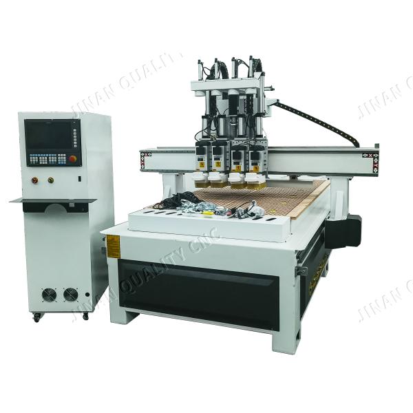 Automatic Tool Changer Computer Controlled Wood Router Machine With 4 Heads