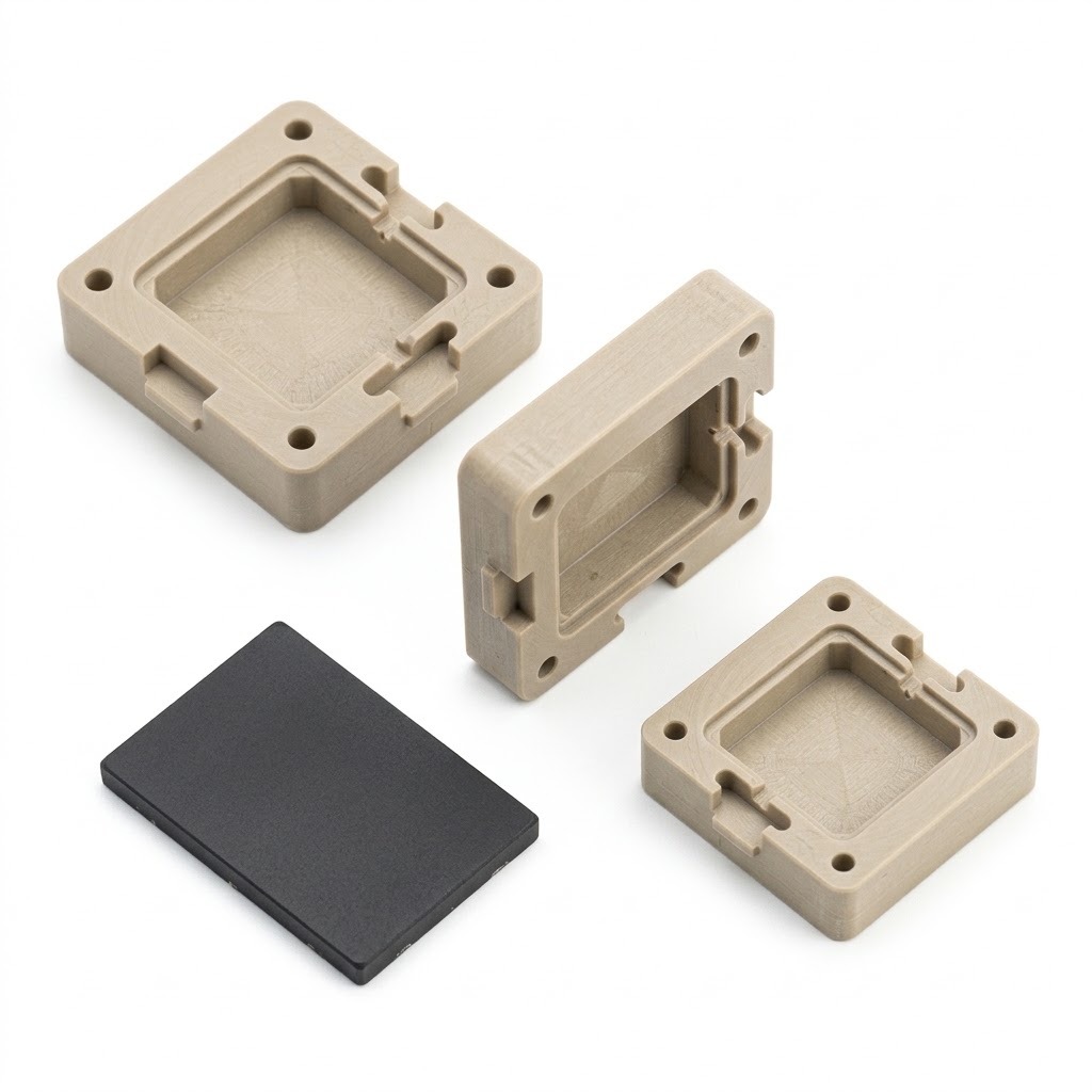 CNC PEEK IC Test Socket Package Guide Insert for BGA Testing
