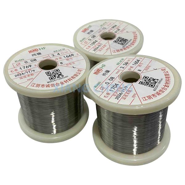 Pure Nickel Wire For Chemical And Food Processing Industries UNS N02200/Nickel200/NS5200/N5/H02200/W-Nr.2.4060