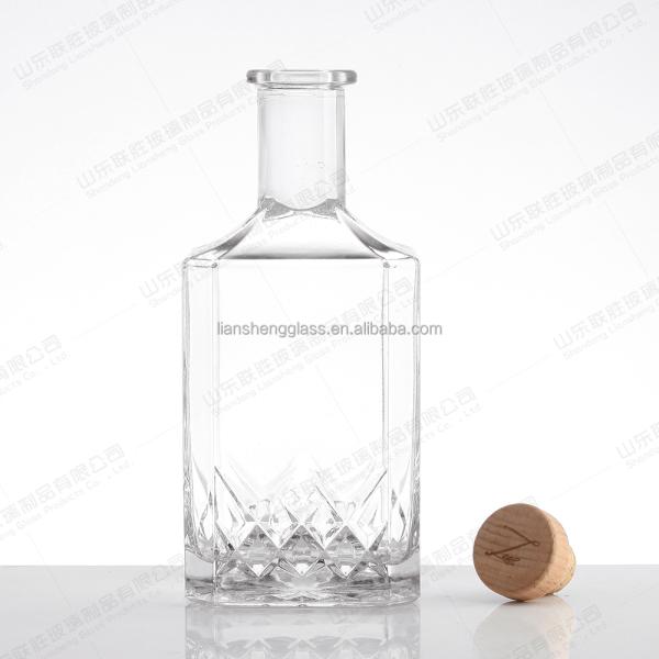 Healthy Glass Decal Square Bottle For Design Grade Crystal Glass Vodka