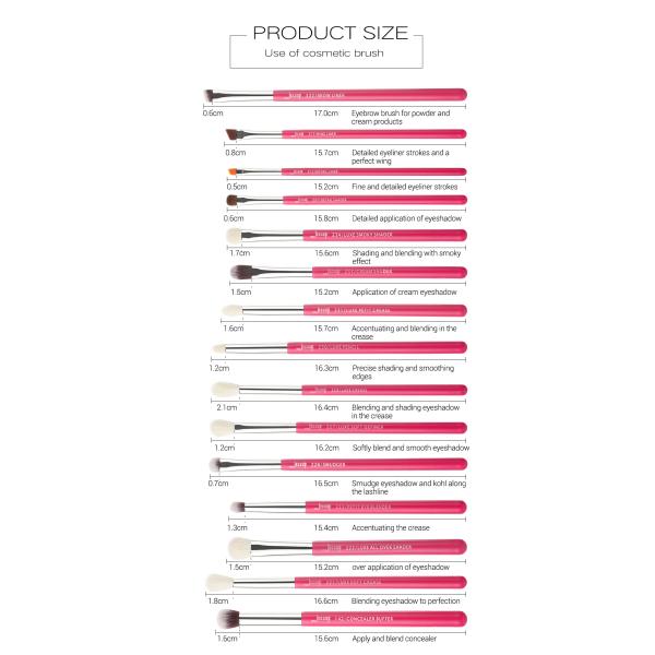 Rose Carmin Eye Makeup Brush Set Wood Handle Pencil Makeup Brush