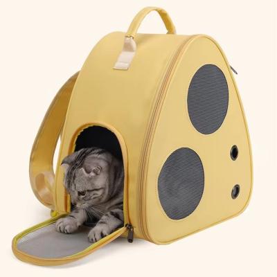 PU Pet Carrier Bag Luxury Airline Approved Cat Backpack With Window