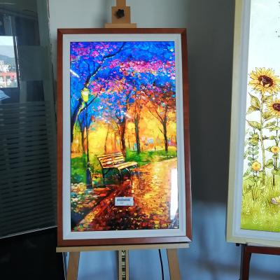 27 quadro de madeira rede WIFI tela Android LCD LED publicidade sinalização monitor de exibição para galeria loja de exposição