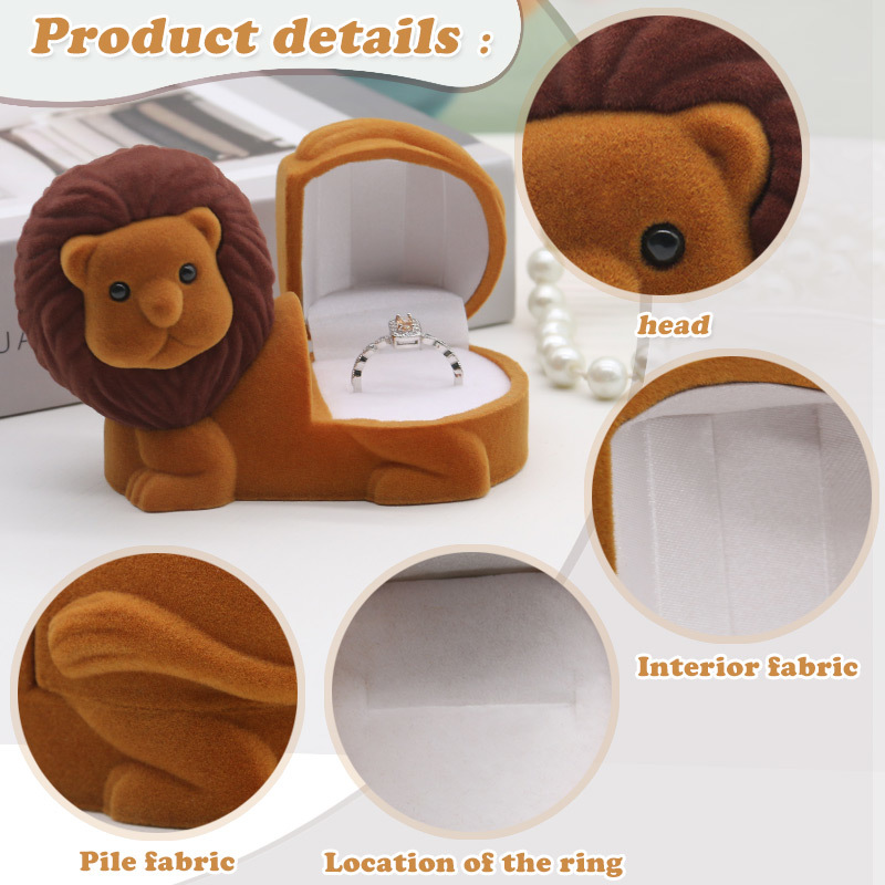 Custom Colored Soft Velvet Jewelry Box With Cute Animal Design