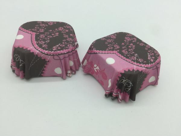 Purple Cupcake Liners Paper Baking Cups Square Mini Cake Cases PET Film Coated