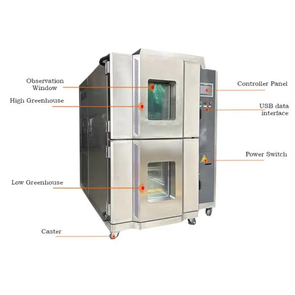 Environnement Climat Chambre d'essai d'impact thermique chaud et froid Zone deux 100 litres