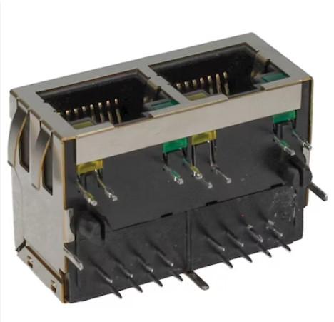 62F-1201YGD2NL 1X2 RJ45 Connector With 10/100 Base-TX Magnetic