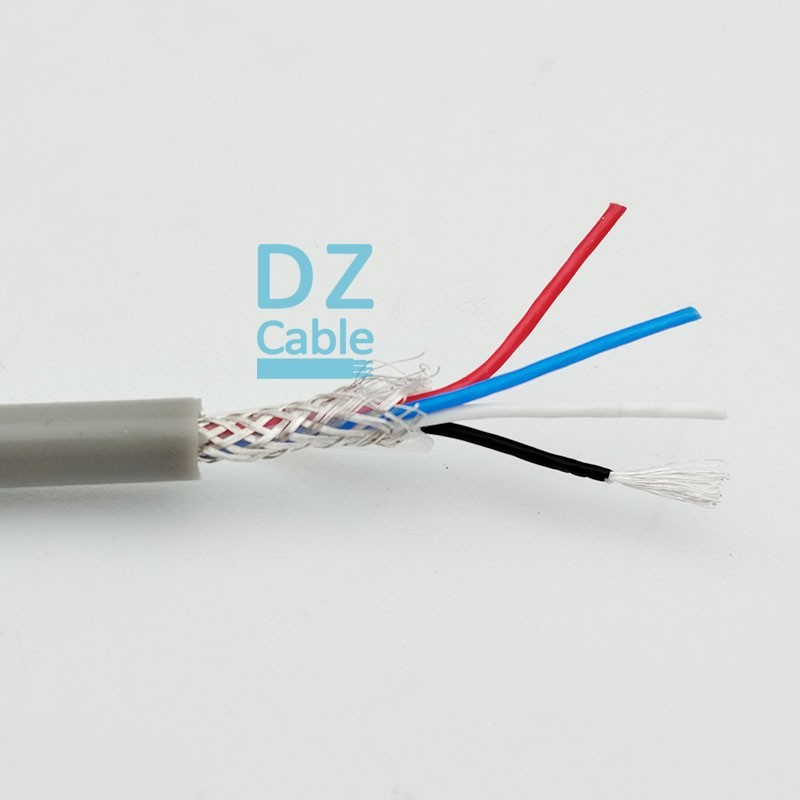 Flexible Silicone Shielded High Temperature Cable 4 Conductor 600V 200°C for Aerospace Instrumentation