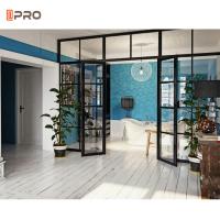 Swing Open Exterior Black Metal French Doors Panel With Hardware Kit  AAMA AS2047