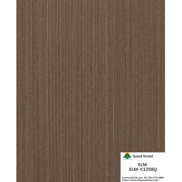 0.5mm Engineered Elm Wood Veneer Sheet For Fancy Panels 2500-3100mm Lengthened Quarter Cut Color Of Brown ELM-580Q/125Q/1278Q