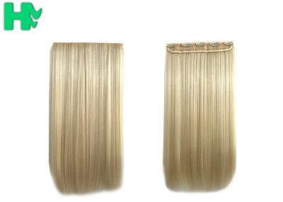 100% Synthetic Hair Extensions Long Straight Wave Blonde Color For Adults