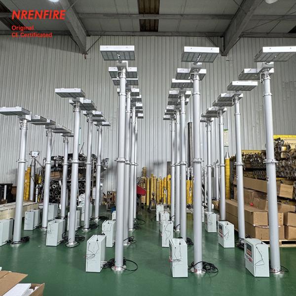 6m fire tender mounted pneumatic telescopic light mast tower for fire truck-pan tilt unit-remote control