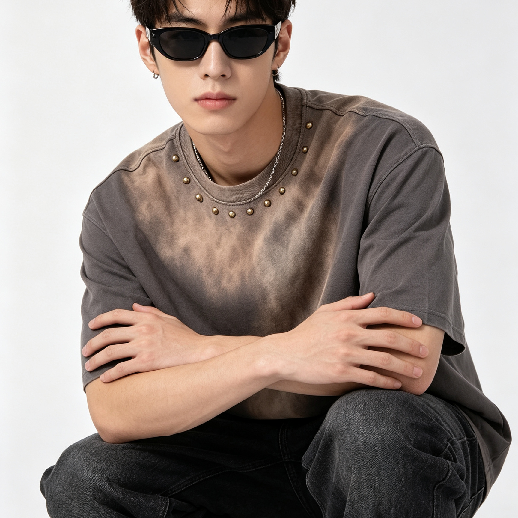 260G Cotton Sulfur Washed Oversized Drop Shoulder All-Season Street Tee 2 Colors