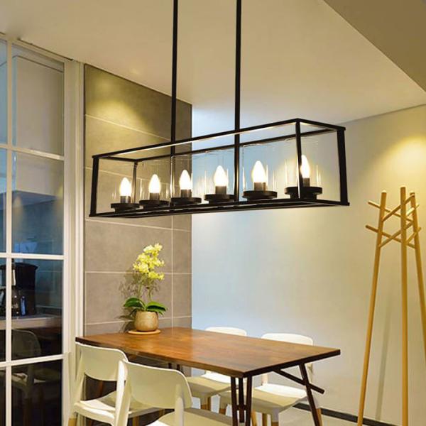 Прямоугольное творческое освещение СИД, современная стеклянная люстра 5/6 освещает европейское пастырское 120~240В