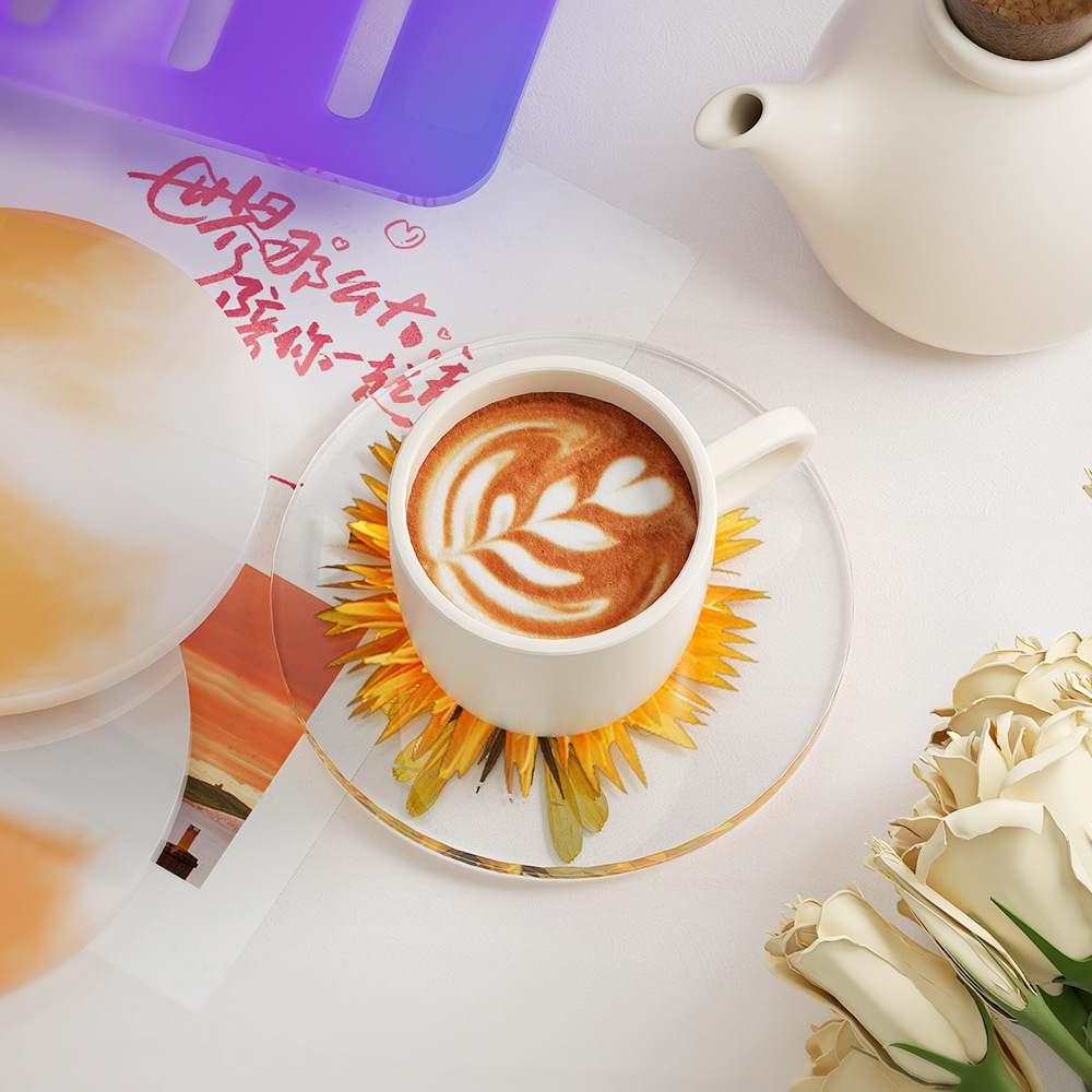 DIY Crystal Drip Glue Gypsum Cup Mat Bracket Grinding Round Cup Mat Storage Tray Set Silicone Mold